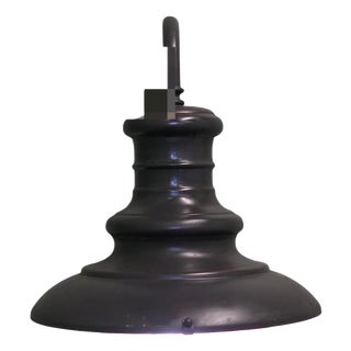 Large Industrial Gun Metal Wall Light, 1930 For Sale