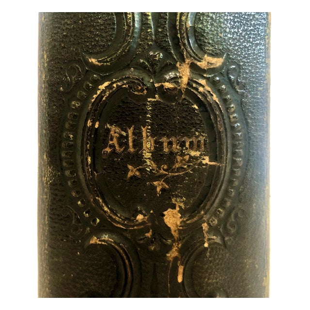 Victorian American Civil War Era Morocco Leather Photo Album With Brass Closures For Sale - Image 3 of 10