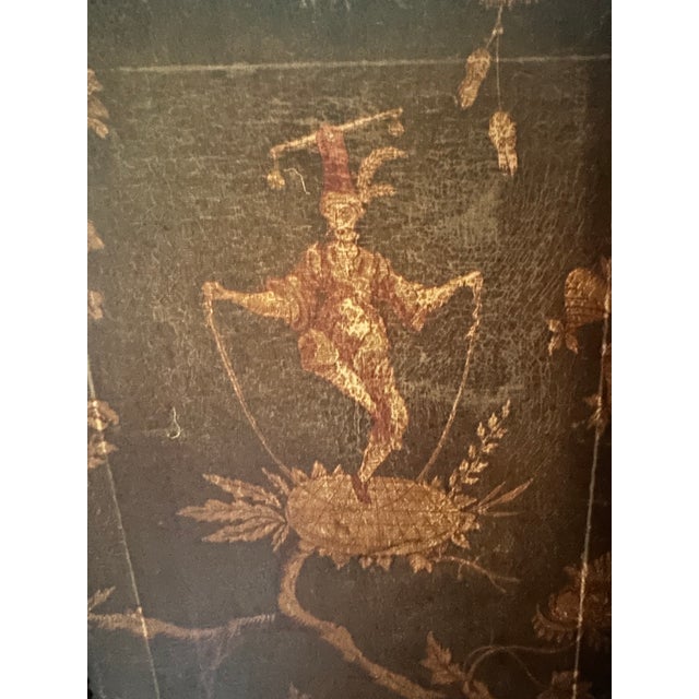 Mid 19th Century Italian Leather Painted Screen For Sale - Image 4 of 11