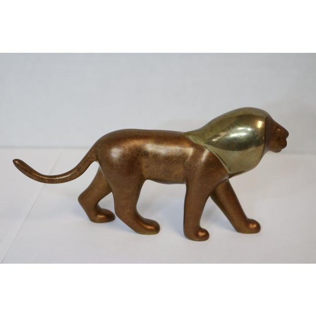Contemporary Late 20th Century Loet Vanderveen Bronze Lion Sculpture Signed #137/1750 For Sale - Image 3 of 7