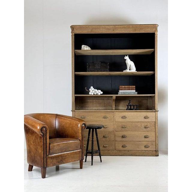 Rural bookcase / sideboard / shop cupboard / library cupboard. Originally from France, early 20th century. Washed solid...