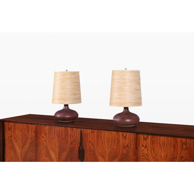 1960s Mid-Century Modern Ceramic Table Lamps by Lotte and Gunnar Bostlund For Sale - Image 5 of 9