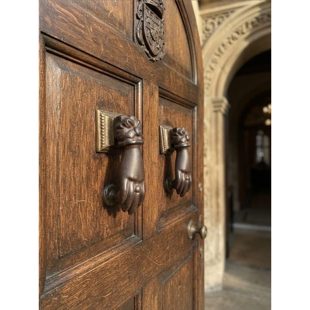 Pair of Vintage Victorian-Style Cast Iron Hand Door Knockers For Sale - Image 9 of 12