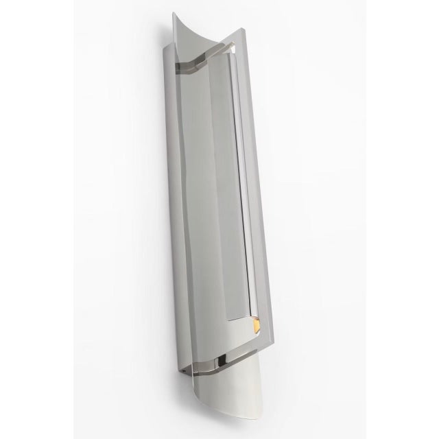 Metal Ian K. Fowler for Visual Comfort Signature Tristan 20" Reflector Sconce in Polished Nickel For Sale - Image 7 of 9