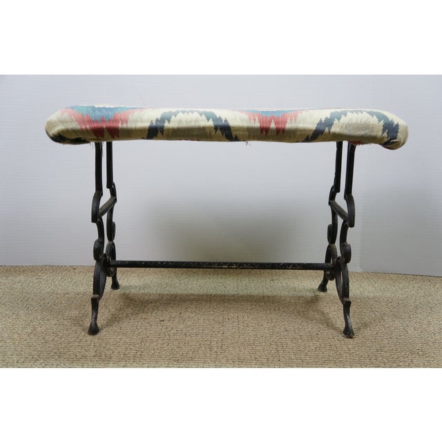 Early 20th Century Antique Victorian Spanish Revival Cast Iron Piano Vanity Bench Stool 24" For Sale - Image 5 of 13
