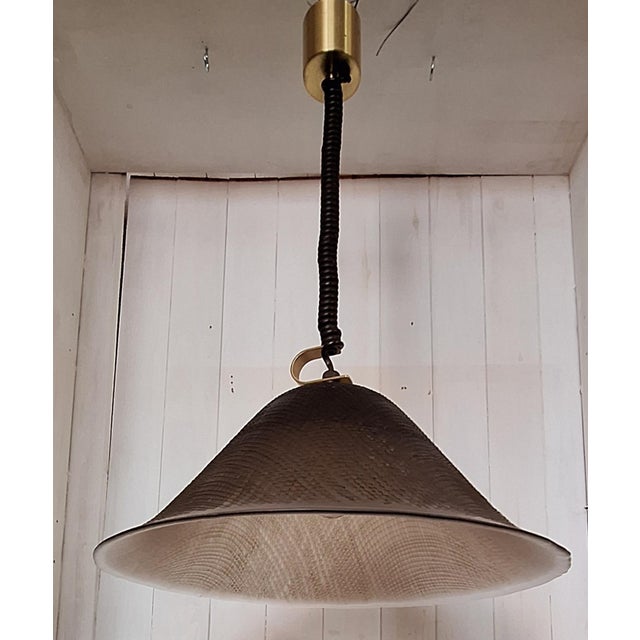 Vintage Ceiling Lamp with Tinted Relief Glass Shade from Peill & Putzler, 1970s For Sale - Image 6 of 9