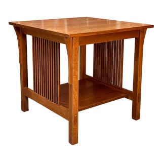 Stickley Mission Oak Square Lamp / Occasional End Table For Sale