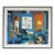 Mid-Century Modern 'The Collector's Room' Vintage Swedish Abstract Interior Oil Painting, Framed For Sale
