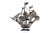 Silver Filigree Caravel with Flags and Maltese Crosses Sails For Sale - Image 3 of 9