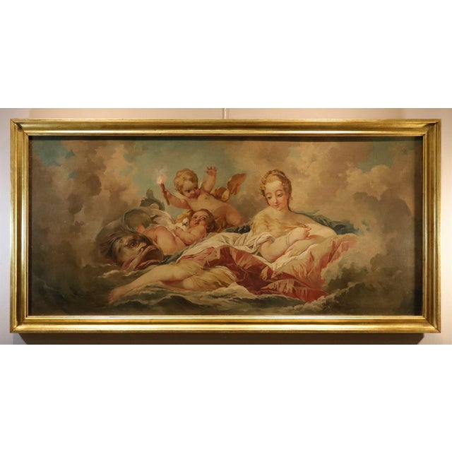 Circle of francois boucher (paris, 1703 - 1770) the birth of venus oil on canvas 76 x 165 cm. framed 88 x 177 cm. we...