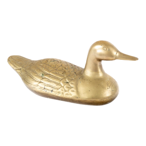 Vintage Weighted Cast Brass Duck Form Door Stop