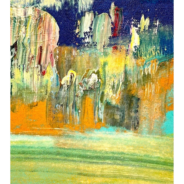 American Vivid Abstract Expressionist Art Oil Painting Norman Carton, Wpa Artist For Sale - Image 4 of 7