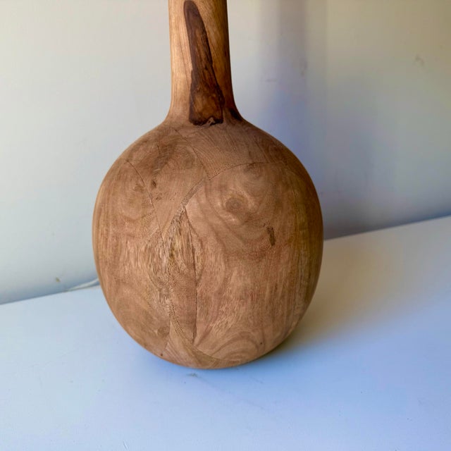 Mid 20th Century Teardrop Mango Wood Table Lamp For Sale In Charleston - Image 6 of 11