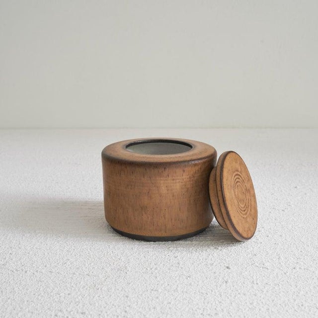 Studio Pottery Stop Lidded Box by Meindert Zaalberg, 1962 For Sale - Image 3 of 10