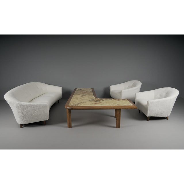 Large Mid-Century Modern Oak and Onyx Boomerang Coffee Table, 1960s For Sale - Image 11 of 18