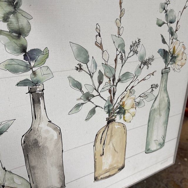 Wood Stupell Home Décor Botanical Floral Bottles Wall Art, Framed For Sale - Image 7 of 12