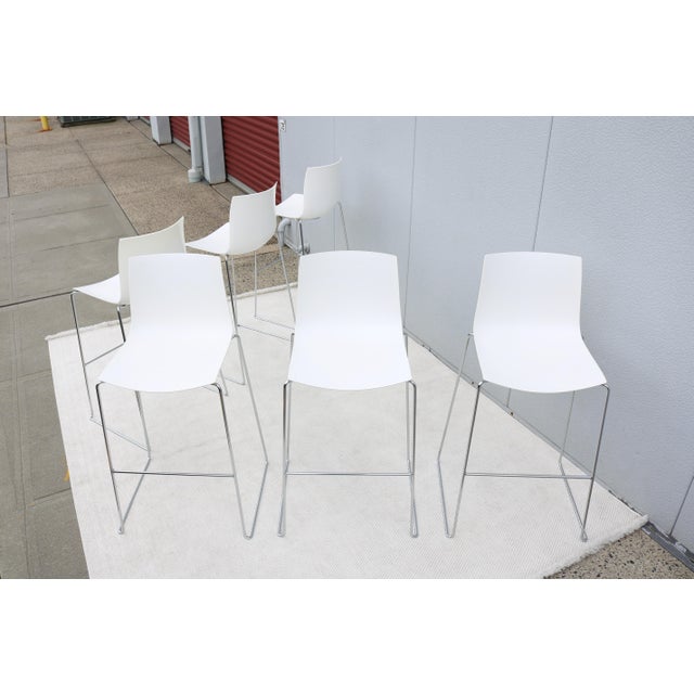 Lievore Altherr Molina for Arper Stackable Catifa Bar Stools, Set of Six, Italy For Sale In New York - Image 6 of 18