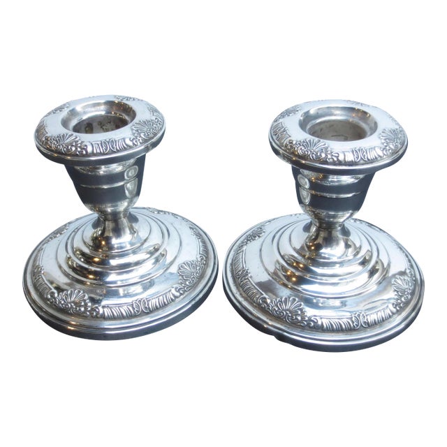 Fisher Sterling Silver Candlesticks -- A Pair of 2 For Sale