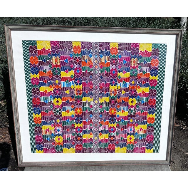 Vintage Anni Albers Style Geometric Hand Woven Textile Art Painting For Sale - Image 10 of 12