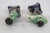 Japanese Eosin Glazed Ceramic Figurines Pair of 2 Iridescent Rainbow Sheen 5028b For Sale In Miami - Image 6 of 10
