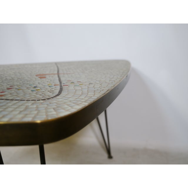 Mid-Century Freeform Kidney-Shaped Mosaic Table with Hairpin Legs by Berthold Müller Oerlinghausen, 1950s For Sale - Image 4 of 18