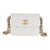 White Quilted Caviar Twist Your Buttons Coin Purse With Chain For Sale