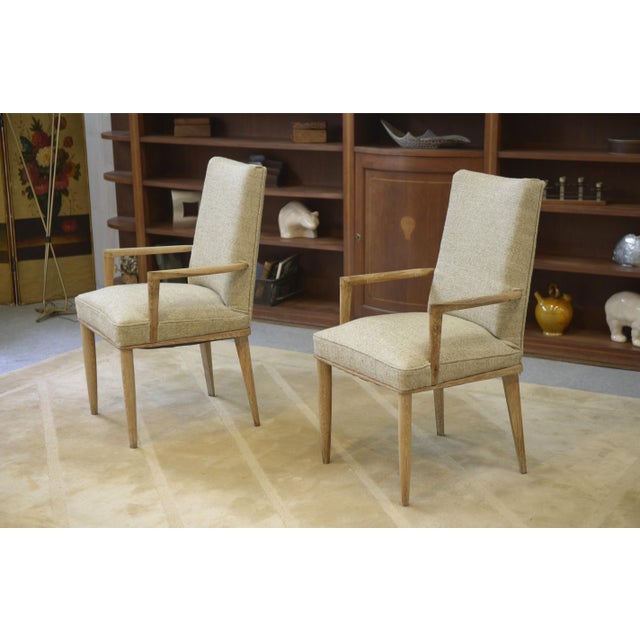 Cerused Oak Armchairs attributed to Suzanne Guiguichon, 1940s, Set of 2 For Sale - Image 11 of 11