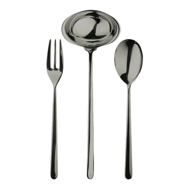 Mepra Linea 3-Piece Serving Set, Oro Black For Sale