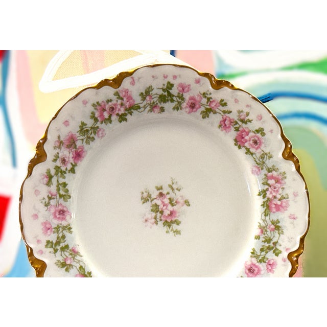 Limoges, France Early 20th Century Elite Works French Limoges Porcelain Floral Plate For Sale - Image 4 of 9
