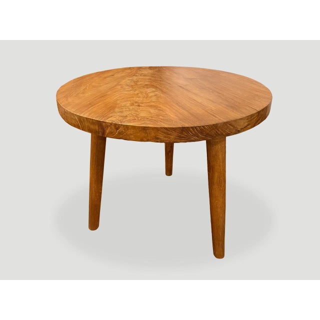 Mid-Century Modern Andrianna Shamaris Mid Century Style Teak Wood Side Table For Sale - Image 3 of 6
