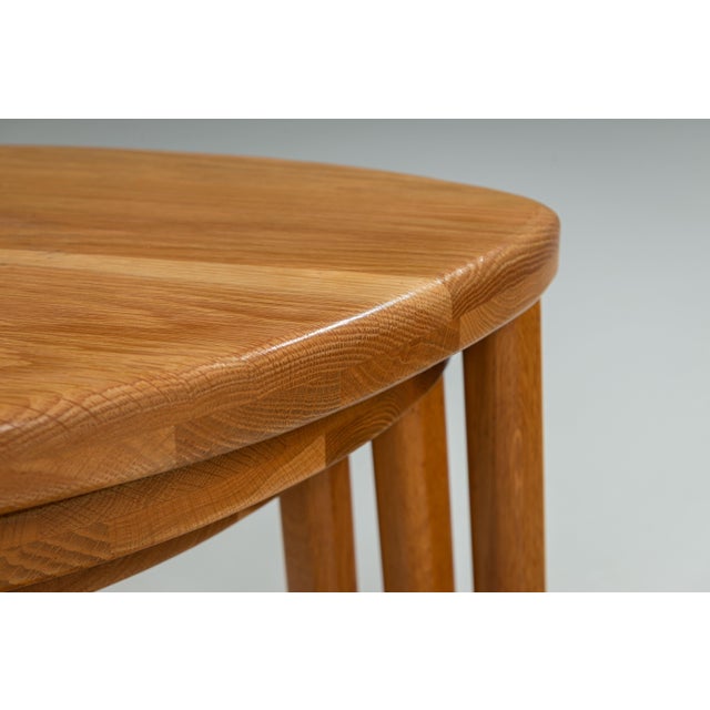 Vintage Oak Nesting Tables, 1970s, Set of 3 For Sale - Image 6 of 9