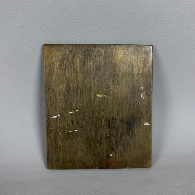 19th Century Madonna and Child in Brass and Polychrome Enamels For Sale - Image 4 of 12