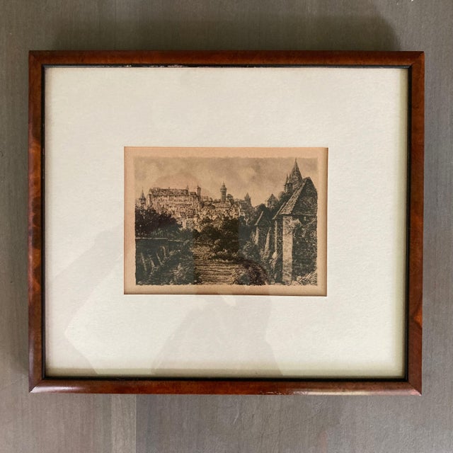 Set of 3 BurlwoodFramed Antique Art Engravings Chairish