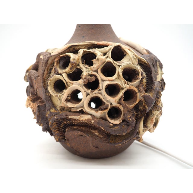 Mid-Century Modern Handcrafted Ceramic Table Lamp by Bodil Marie Nielsen for Bodil Marie Nielsen, 1970s For Sale - Image 3 of 12
