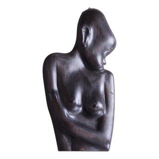 African Wall Decor in Lacquered Ebony, 1920s For Sale
