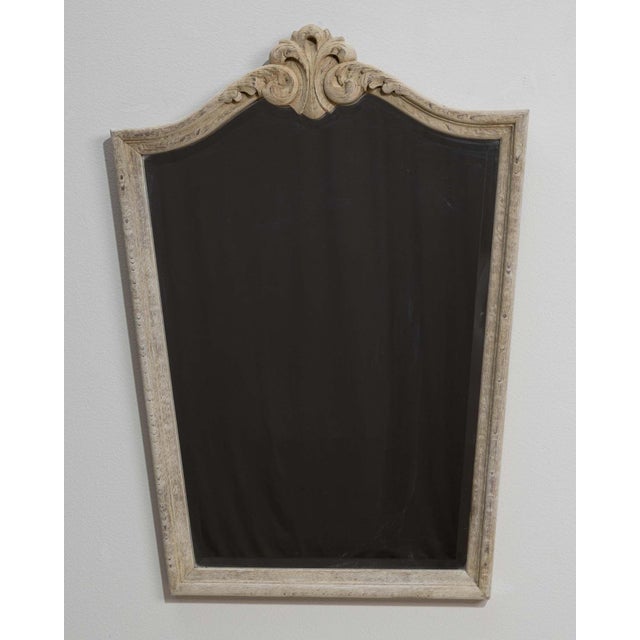 Mid 20th Century France Louis XV Antique White Wood Mirror For Sale - Image 4 of 8