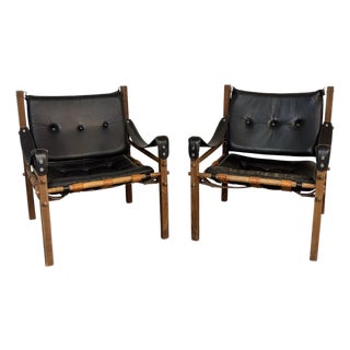 Rare Mid-Century Safari Chairs After Arne Norell For Sale
