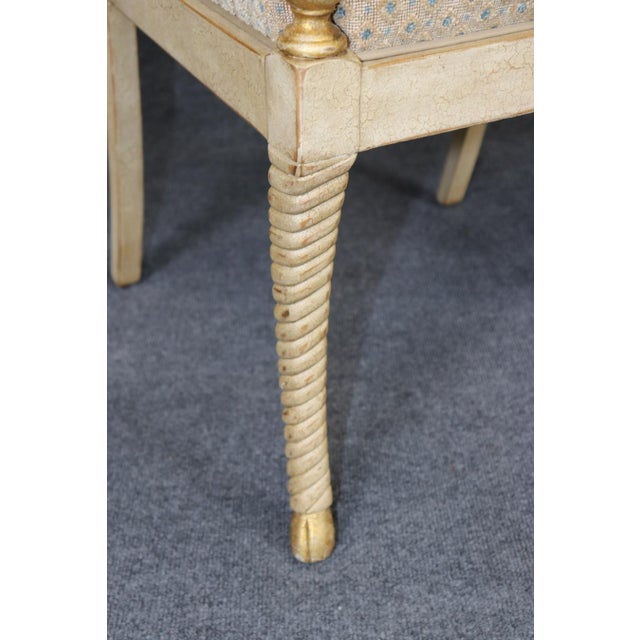 Pair Hollywood Regency Style Painted and Gilt Armchairs by William Switzer For Sale - Image 16 of 16