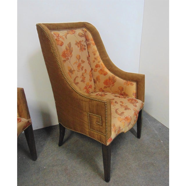 Hollywood Regency Style Modern High Back Lounge Chairs - a Pair For Sale - Image 4 of 10