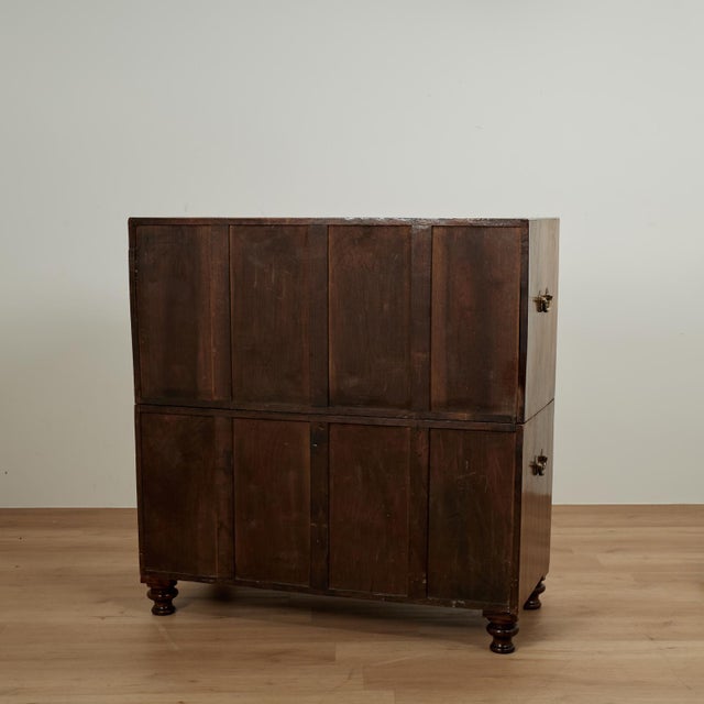 Antique Camphor Wood Campaign Chest With Pullout Desk For Sale - Image 17 of 18