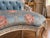 Wood 1970s French Artisan Louis XVI Silver Blue Settee For Sale - Image 7 of 18
