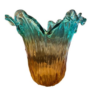 Murano Handkerchief Ombre Vase For Sale