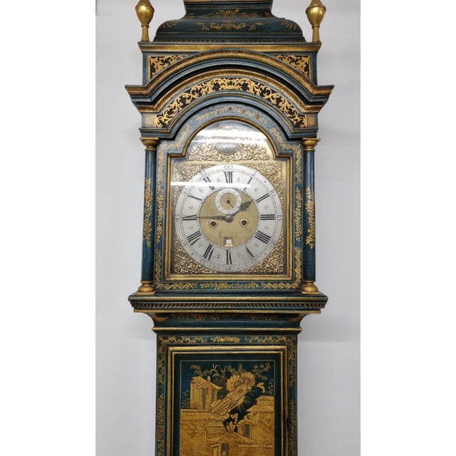Gilt-Lacquer Longcase Clock by William Kipling, London, 1720 For Sale - Image 9 of 18