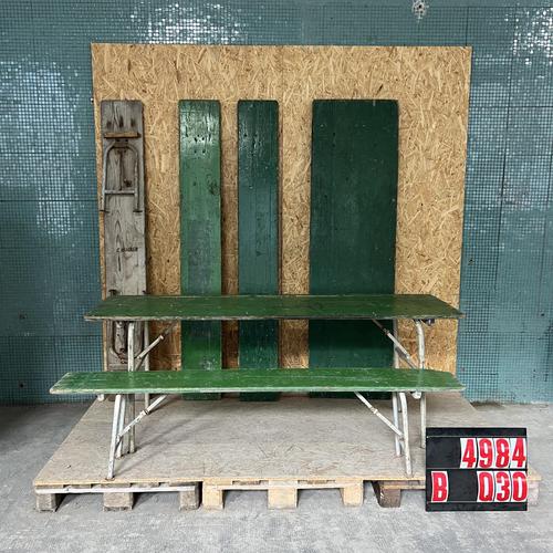 Large French Folding Bench and Table Set, 1950s, Set of 3 For Sale - Image 4 of 4