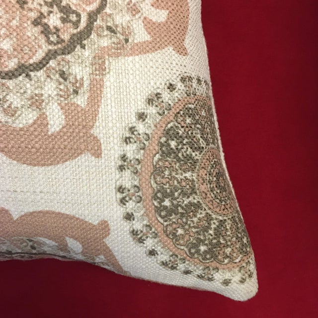 Textile Printed Woven Pillow With New Insert For Sale - Image 7 of 10