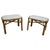 Wood Set of Stools in White Rattan and Bamboo Bouclé Fabric, Italy, 1970s For Sale - Image 7 of 7