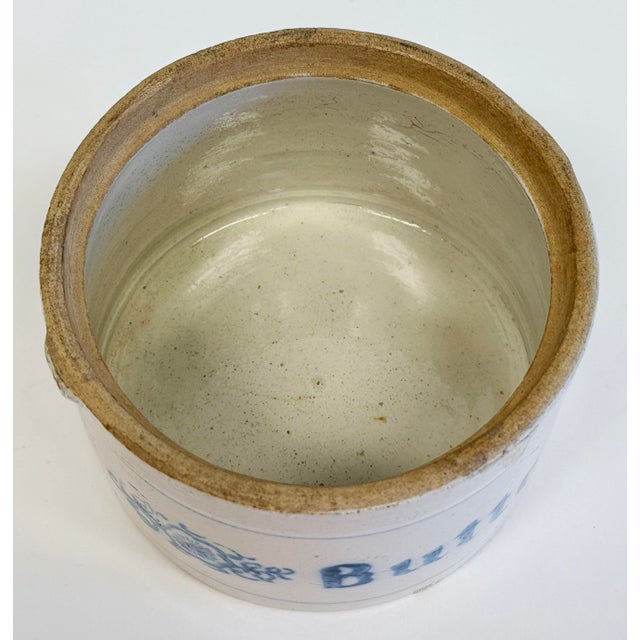 Gray Antique Stoneware Butter Crock Vessel For Sale - Image 8 of 9