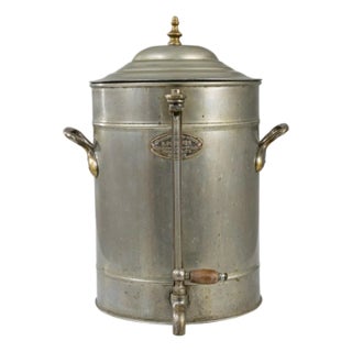 Early 20th Century Belgian Metal Samovar With Lid For Sale