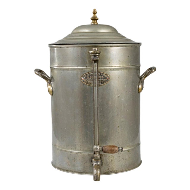 Early 20th Century Belgian Metal Samovar With Lid For Sale