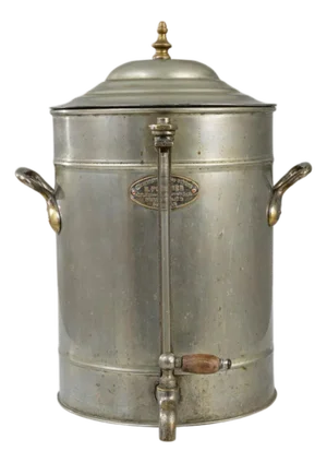 Early 20th Century Belgian Metal Samovar With Lid